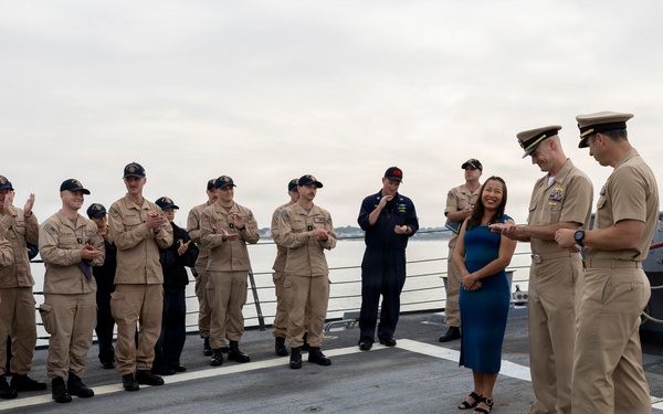 Lt. Brown Promotion Ceremony on DDG 117