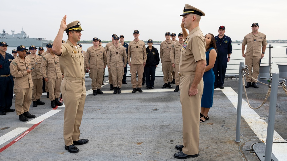 Lt. Brown Promotion Ceremony on DDG 117