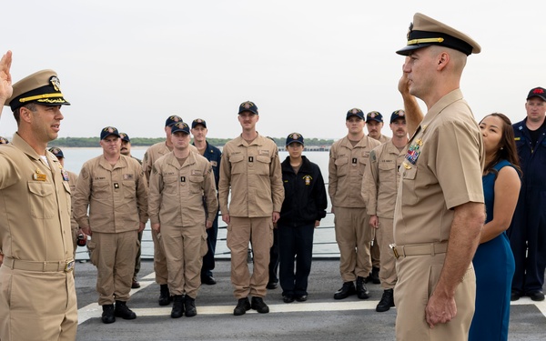 Lt. Brown Promotion Ceremony on DDG 117