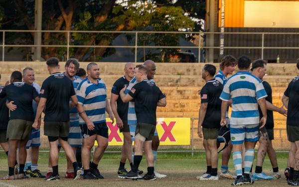 MRF-D Marines play rugby against Darwin Stray Cats at 9/11 memorial game