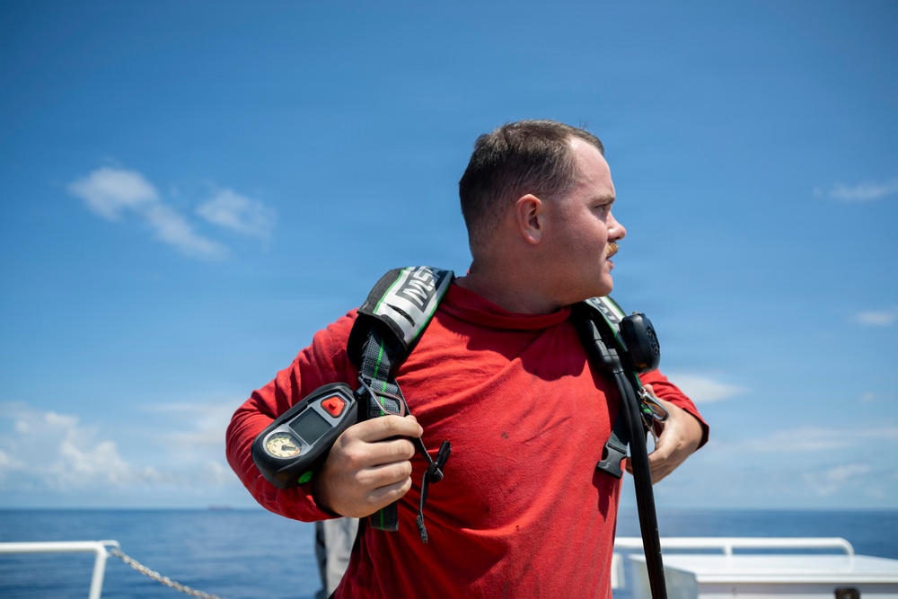 Coast Guard Cutter Donald Horsley conducts firefighting drills