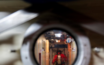 Coast Guard Cutter Donald Horsley conducts firefighting drills