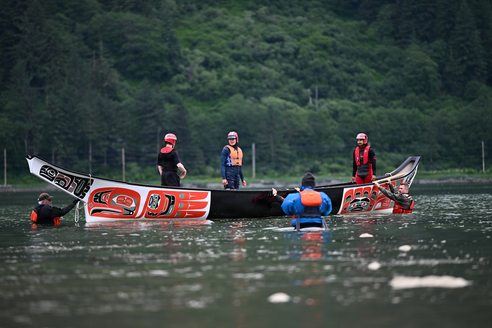 Coast Guard, Alaska Boating Safety Host Cold-Water Training for Tlingit and Haida Canoe Journey Participants, Juneau