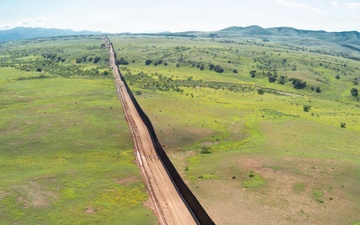 Panel Installation of New Smart Border Wall System east of Lochiel, Ariz.