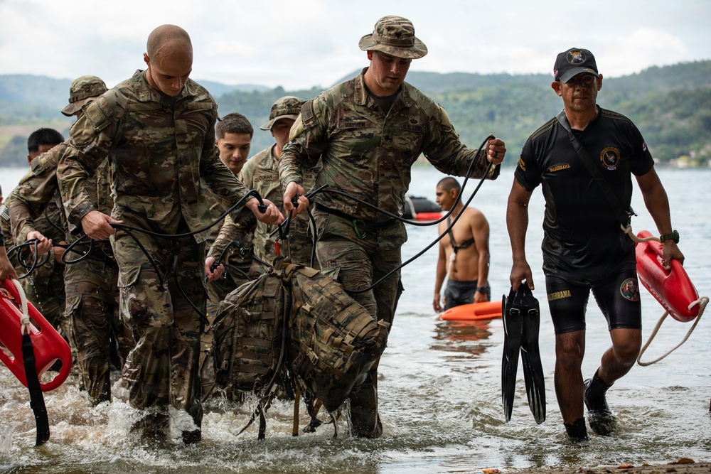 Multinational Soldiers participate in Jungle Swim Training, SV26