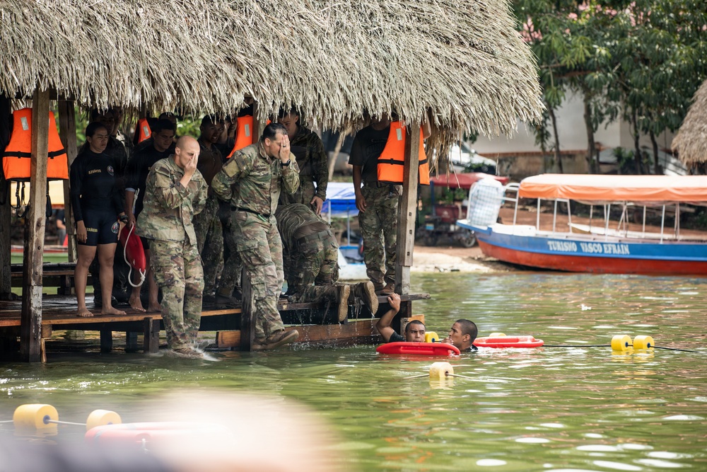 Multinational Soldiers participate in Jungle Swim Training, SV26