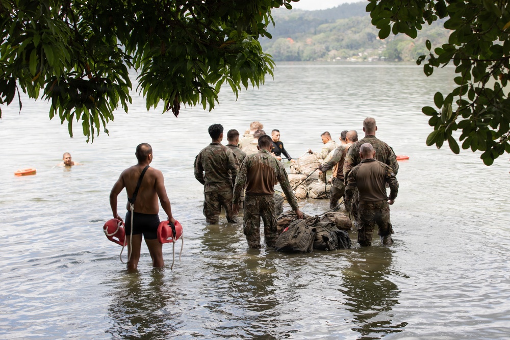 Multinational Soldiers participate in Jungle Swim Training, SV26