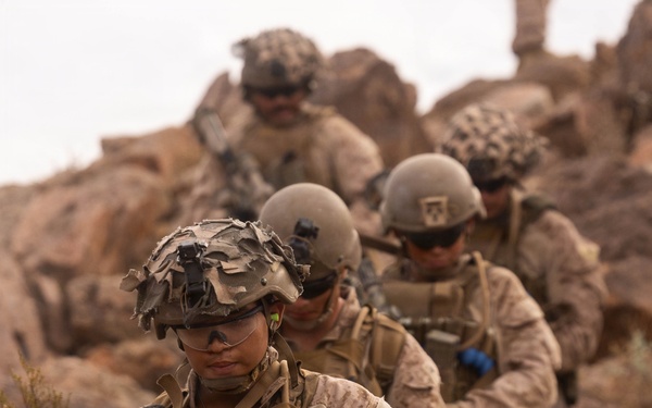 U.S. Marines with Golf Co., 2nd Bn., 1st Marines conduct company-level assault
