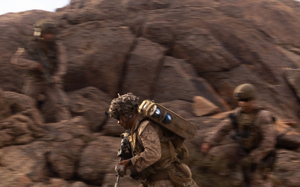 U.S. Marines with Golf Co., 2nd Bn., 1st Marines conduct company-level assault