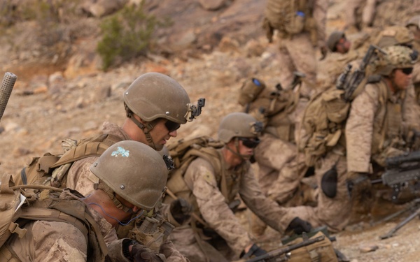 U.S. Marines with Golf Co., 2nd Bn., 1st Marines conduct company-level assault