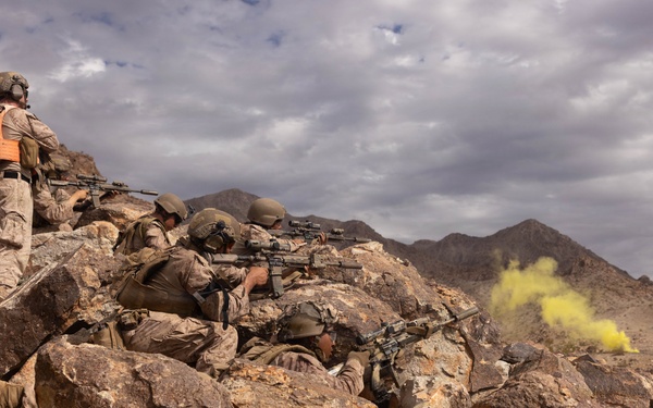 U.S. Marines with Golf Co., 2nd Bn., 1st Marines conduct company-level assault