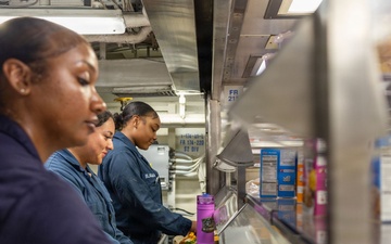 Sailors Grab Lunch Aboard USS Wayne E. Meyer (DDG 108)