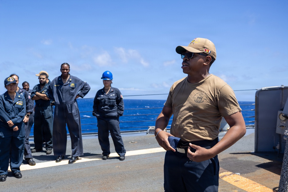 USS Wayne E. Meyer (DDG 108) Conducts Abandon Ship Drill