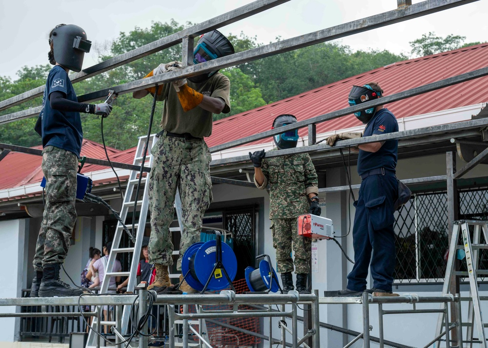 Pacific Partnership 2026 engineering team renovations at Telipok Health Clinic in Kota Kinabalu, Malaysia