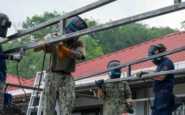 Pacific Partnership 2026 engineering team renovations at Telipok Health Clinic in Kota Kinabalu, Malaysia