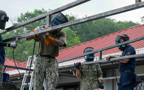 Pacific Partnership 2026 engineering team renovations at Telipok Health Clinic in Kota Kinabalu, Malaysia