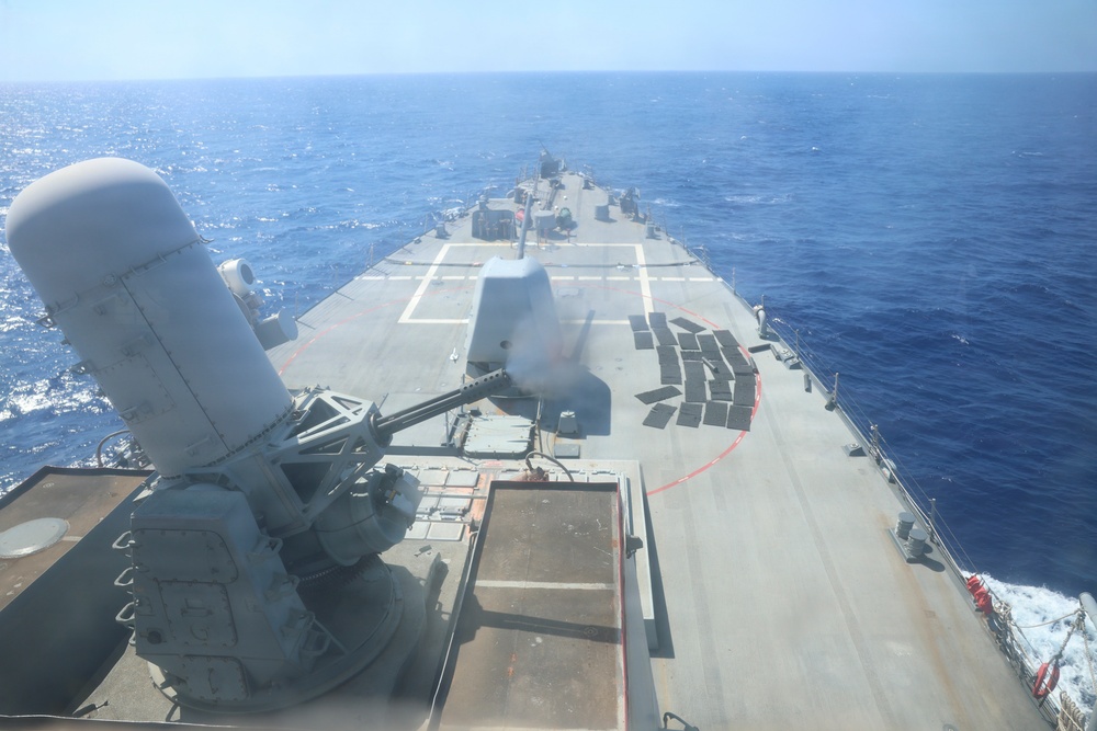 USS Oscar Austin conducts live fire exercise