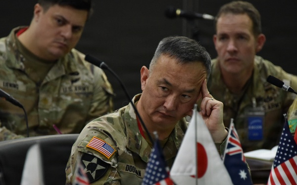 Major Gen. James K. Dooghan Attend Yama Sakura 91 Exercise Control Area at Camp Higashi-Chitose