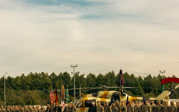 Joint Multinational Readiness Center Change of Command: CJ Kirkpatrick and Adam Latham