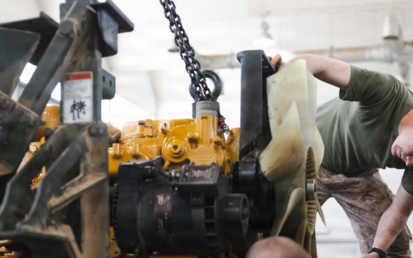 U.S. Marines conduct an RSV engine replacement