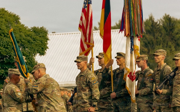 Joint Multinational Readiness Center Change of Command: CJ Kirkpatrick and Adam Latham