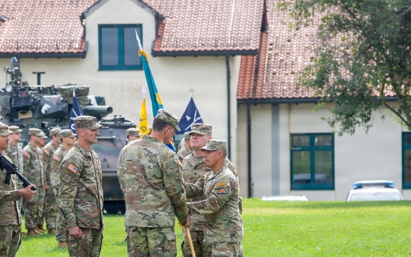 Joint Multinational Readiness Center Change of Command: CJ Kirkpatrick and Adam Latham