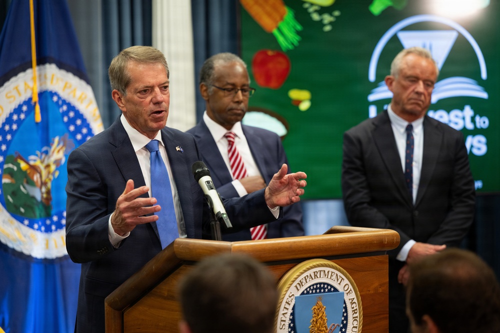 USDA Secretary Brooke Rollins and Secretary Kennedy &amp;quot;Harvest to Hallways&amp;quot; announcement and  press conference, September 24, 2026.