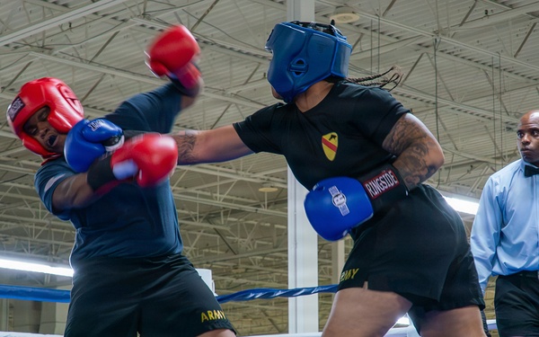 1st Cavalry Division Troopers box head-to-head during Cav Week 105