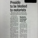 A newspaper clipping from The Monterey County Herald dated Saturday, August 18, 2001, reporting that the Presidio of Monterey military base will be closed to civilian motorists as of September 1, 2001. The closure was mandated by U.S. Army headquarters at the Pentagon as part of a nationwide anti-terrorism security effort. The article includes two stories: one by Victoria Manley on the official announcement, and a companion piece by Sylvia Moore covering reactions from residents and businesses.