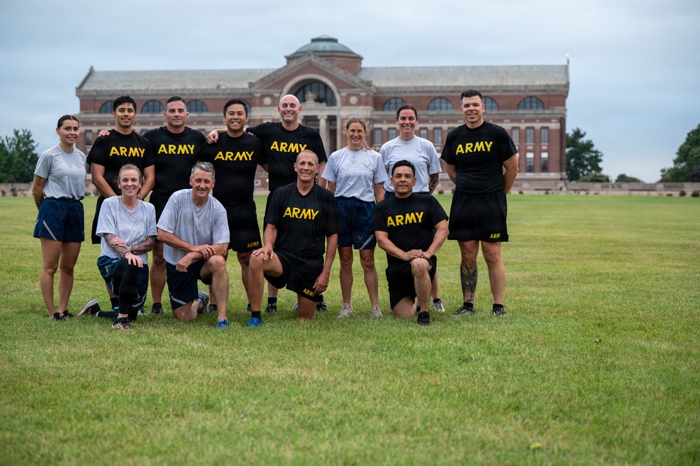 CNGB, SEA Raines Conduct Joint Physical Training With National Guard Members