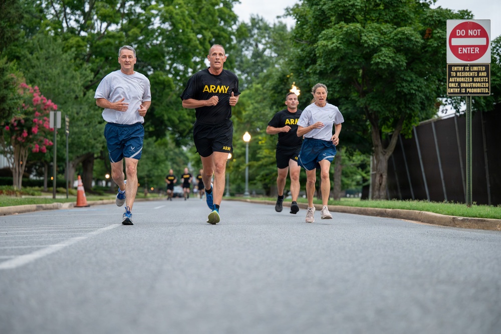 CNGB, SEA Raines Conduct Joint PT With National Guard Members