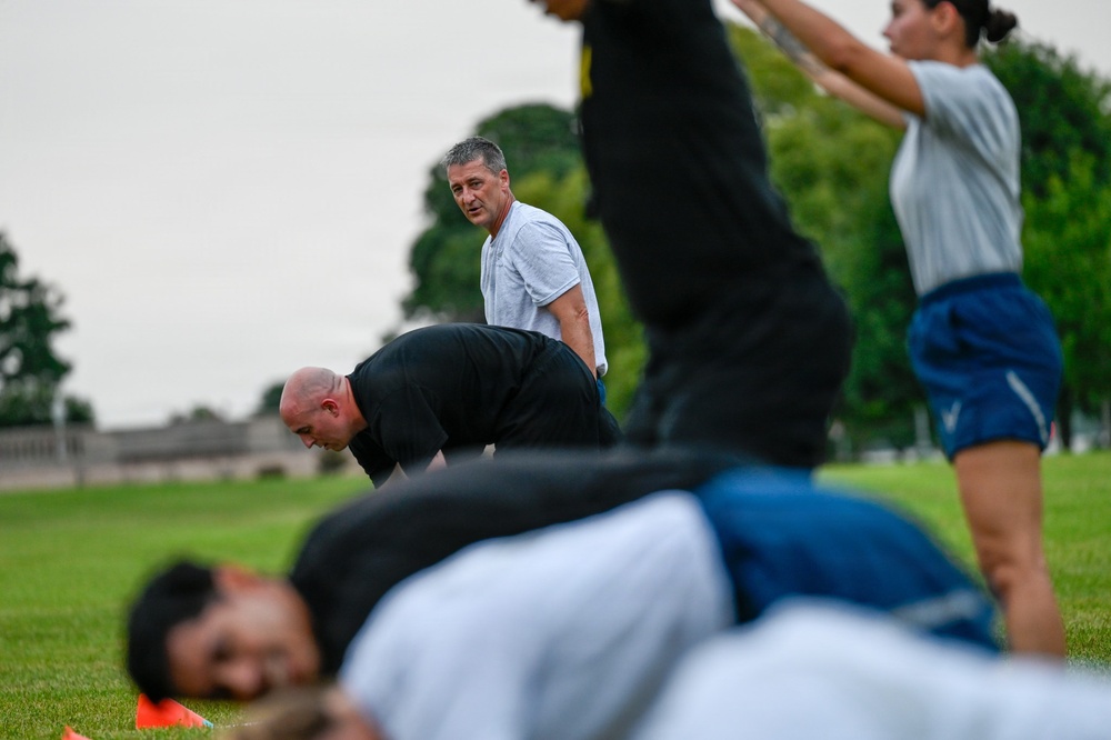 CNGB, SEA Raines Conduct Joint PT With National Guard Members