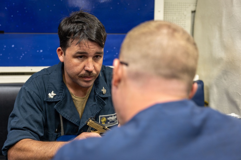 USS Wayne E. Meyer (DDG 108) Conducts Weapon Familiarization