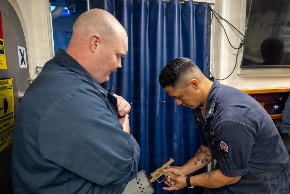 USS Wayne E. Meyer (DDG 108) Conducts Weapon Familiarization