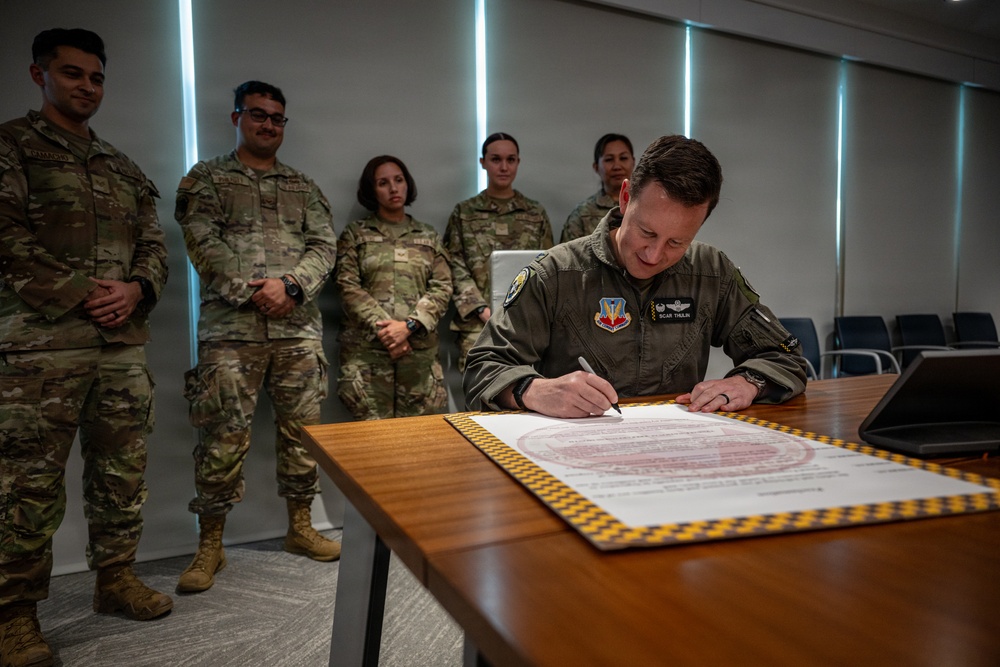 325th FW commander signs National Preparedness Proclamation at Tyndall