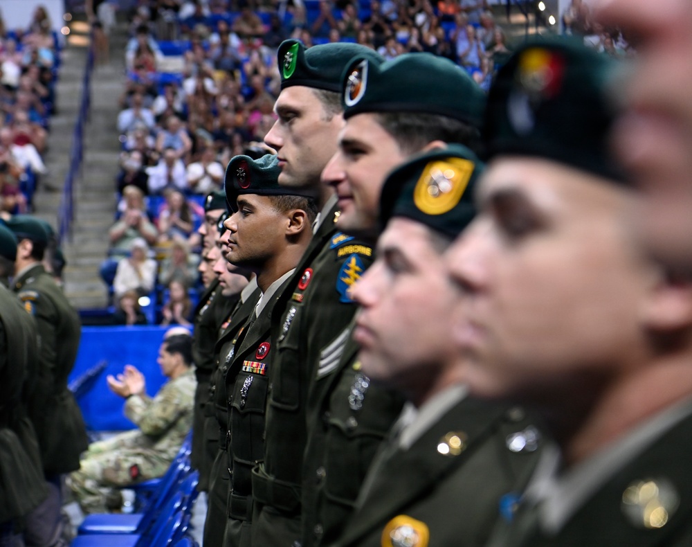 Soldiers Don Green Beret at Special Forces Graduation