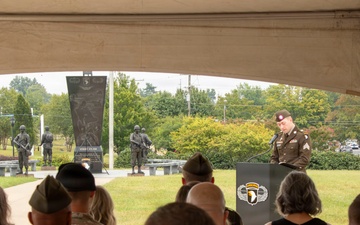 U.S. Army Col. Jeffery Pickler, Deputy Commanding Officer for Support, gives speech to Fort Cambell community during 9/11 Remembrance Ceremony, September 11, 2026, at Fort Campbell, KY.