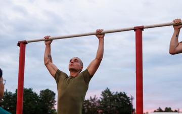 U.S. Marine Corps Officer Candidates with OCS conduct the Initial PFT