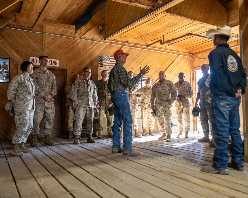 U.S. Marine Corps Mounted Color Guard presents at Marine Corps Installations West Commanders' Conference