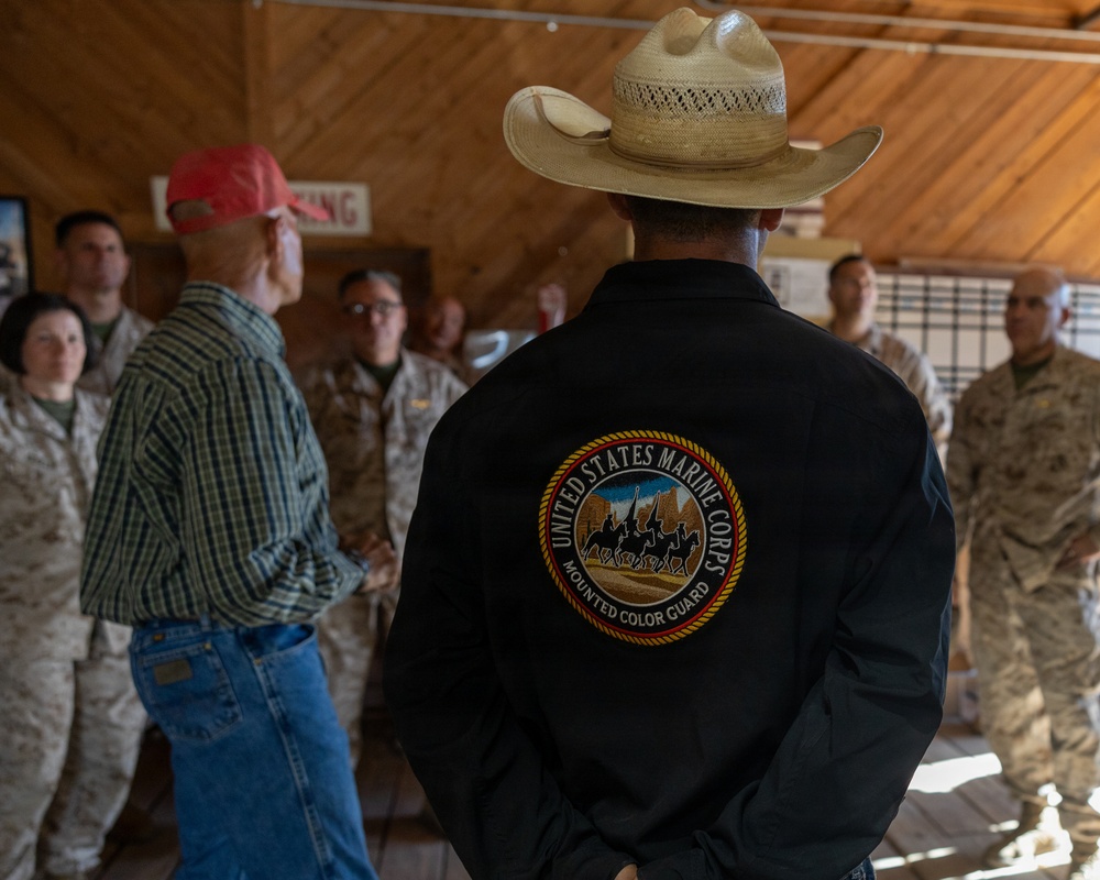 U.S. Marine Corps Mounted Color Guard presents at Marine Corps Installations West Commanders' Conference