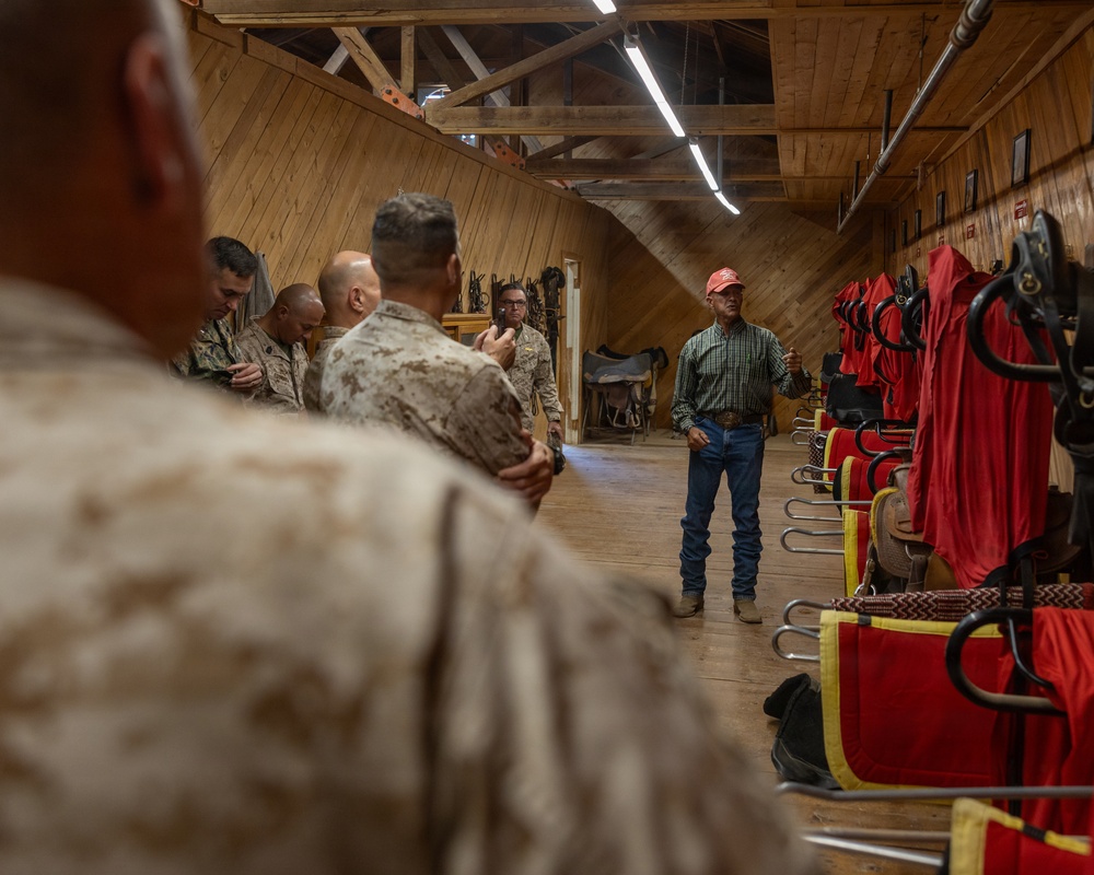 U.S. Marine Corps Mounted Color Guard presents at Marine Corps Installations West Commanders' Conference