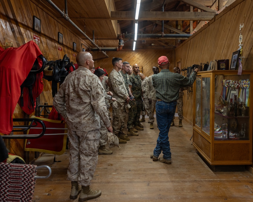 U.S. Marine Corps Mounted Color Guard presents at Marine Corps Installations West Commanders' Conference