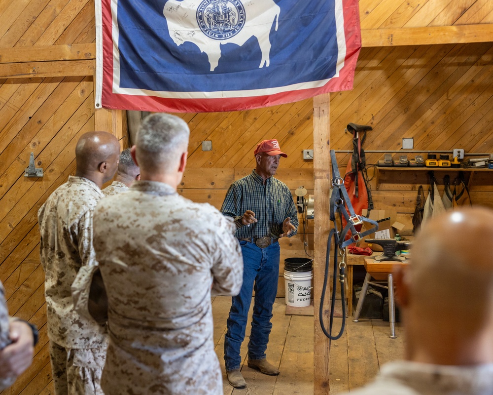 U.S. Marine Corps Mounted Color Guard presents at Marine Corps Installations West Commanders' Conference