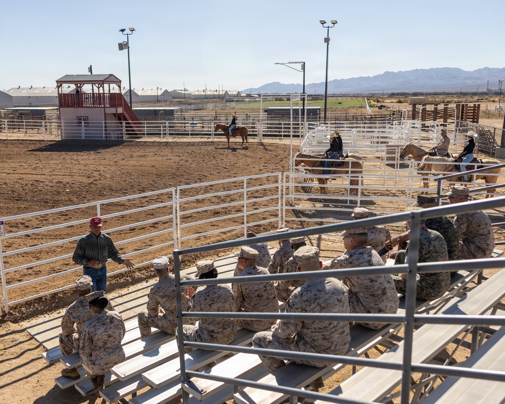 U.S. Marine Corps Mounted Color Guard presents at Marine Corps Installations West Commanders' Conference