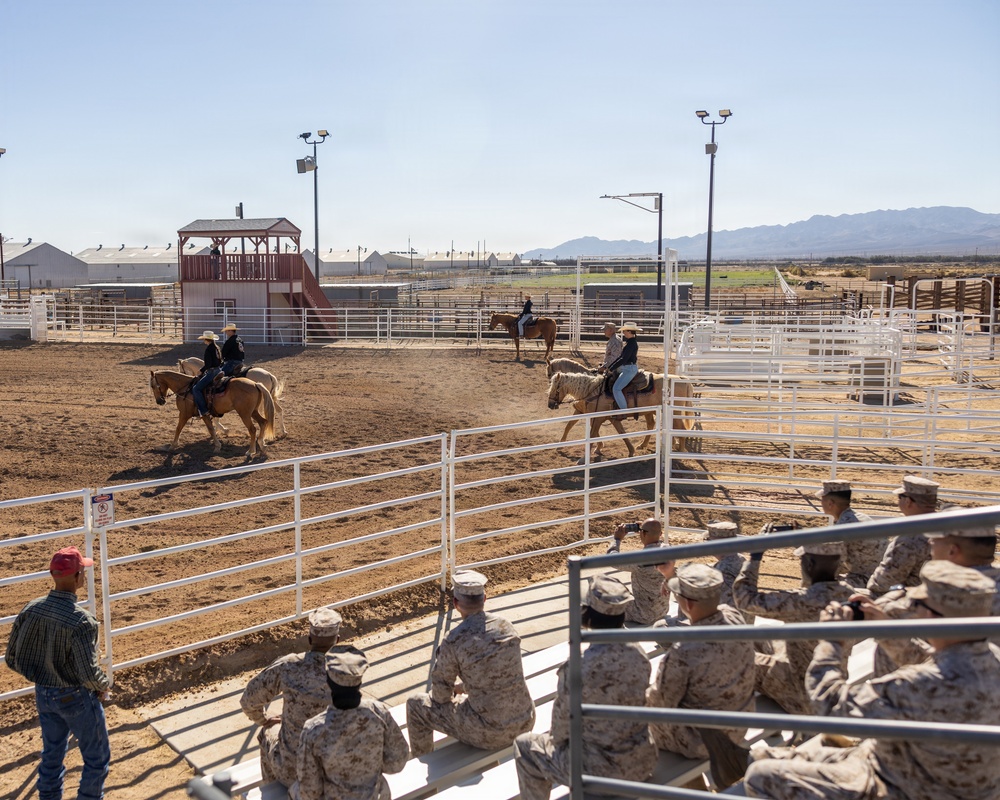 U.S. Marine Corps Mounted Color Guard presents at Marine Corps Installations West Commanders' Conference