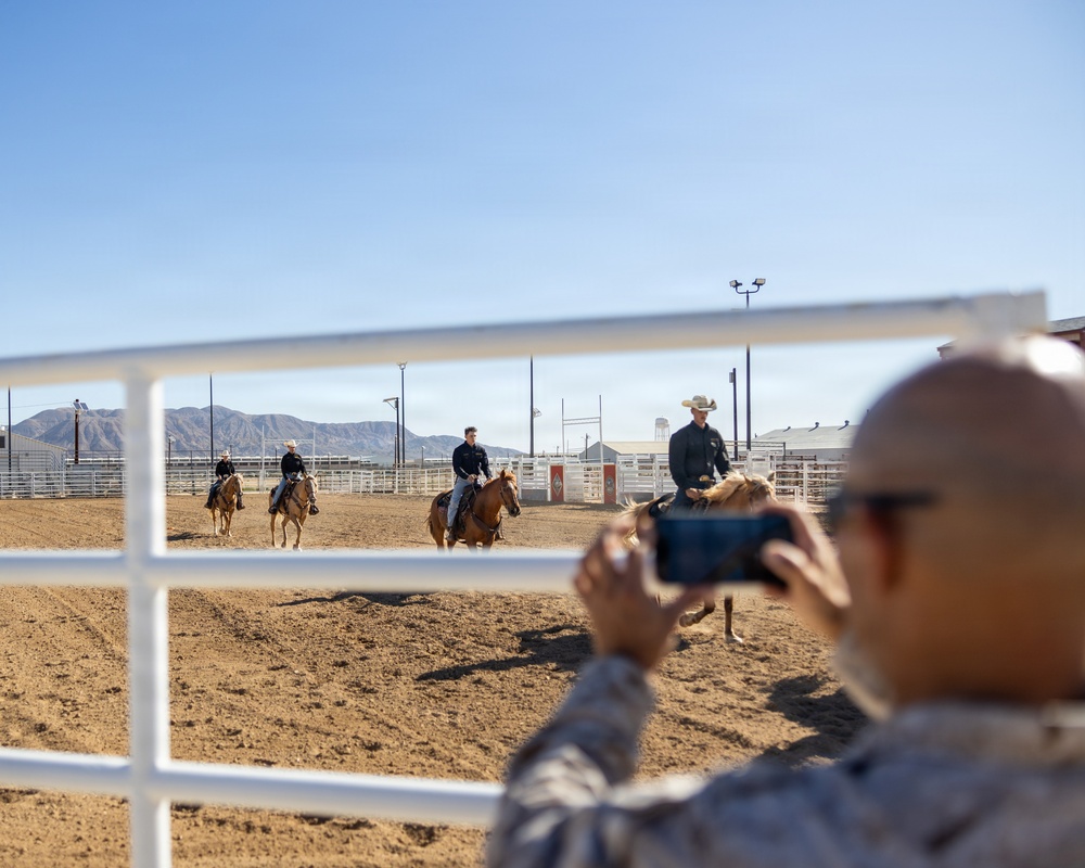 U.S. Marine Corps Mounted Color Guard presents at Marine Corps Installations West Commanders' Conference