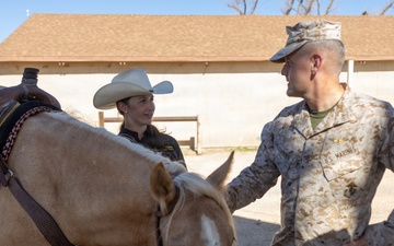 U.S. Marine Corps Mounted Color Guard presents at Marine Corps Installations West Commanders' Conference