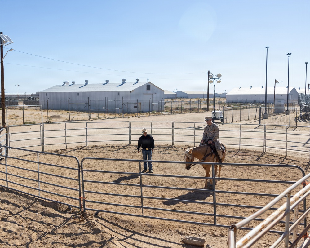 U.S. Marine Corps Mounted Color Guard presents at Marine Corps Installations West Commanders' Conference