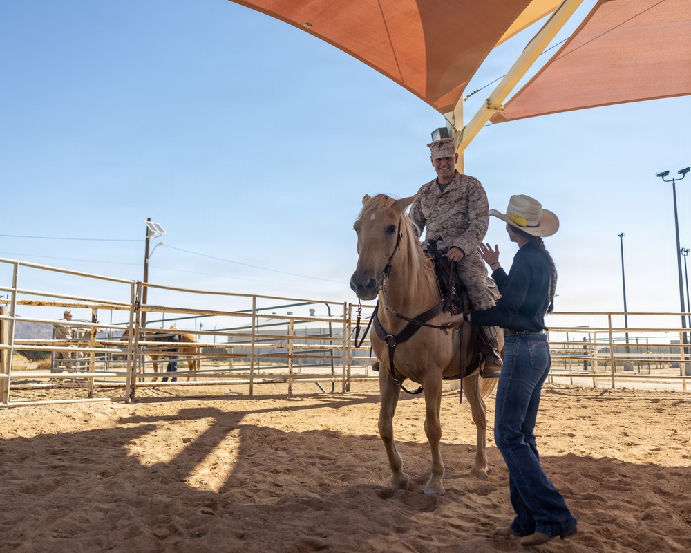 U.S. Marine Corps Mounted Color Guard presents at Marine Corps Installations West Commanders' Conference