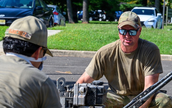 108th Wing civil engineers build new sidewalk